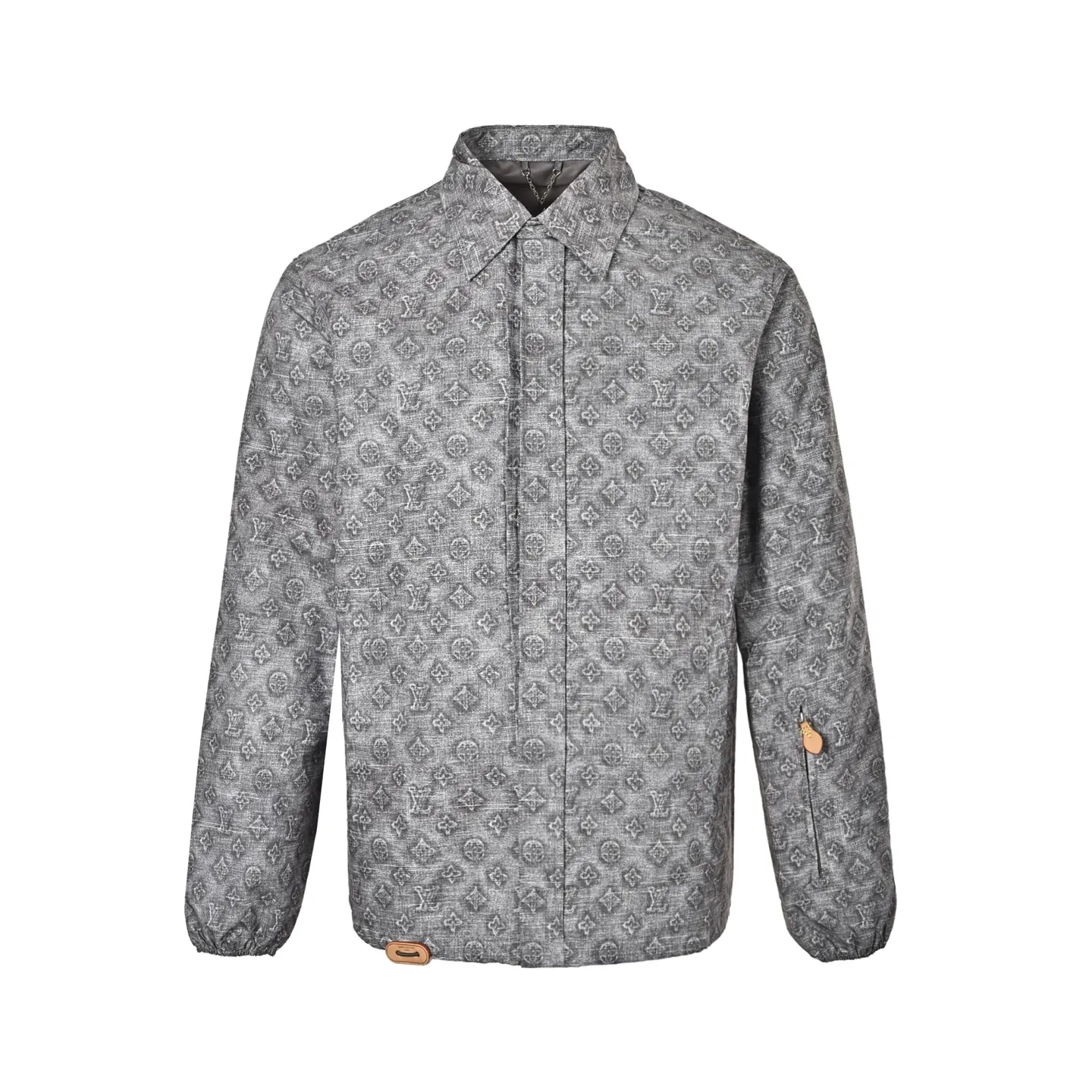 Louis Vuitton/Louis Vuitton all-over presbyopia digital print leather lapel jacket